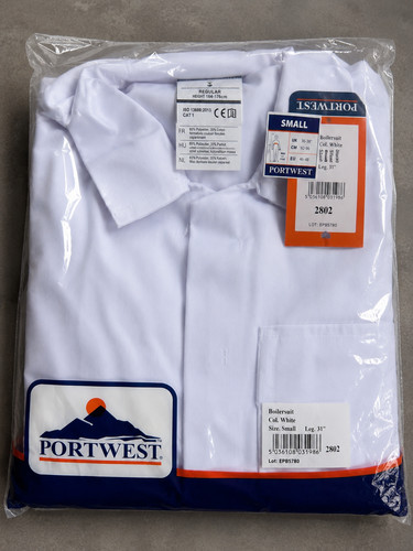 Portwest 2802 white boilersuit - portwest,